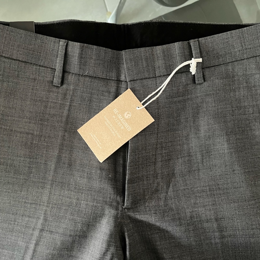 30/30 Jcrew Grey Mens slim stretch fit Bowery dress pants - worsted wool